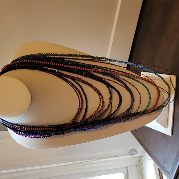 2/40 jewellry. Multi colored beaded and gold plated necklace - Picture 1 of 5